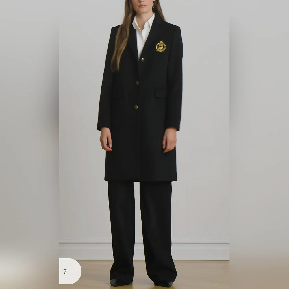 NWT - Lauren Ralph Lauren Women's Wool Blended Logo Patch Coat - US 8/M - Picture 4 of 16